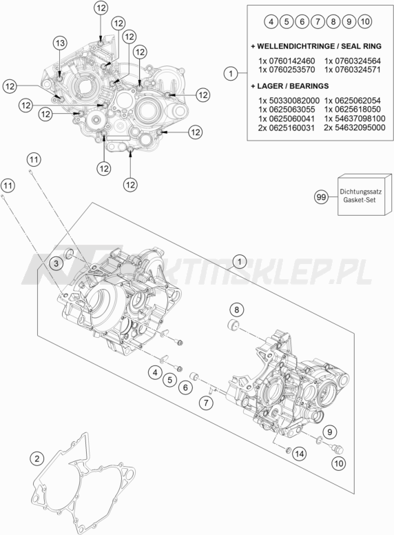 Schemat "kartery" do KTM 150 XC-W
