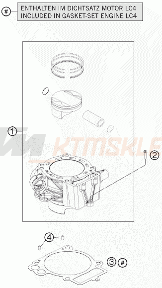 Schemat "cylinder" do KTM 690 ENDURO R