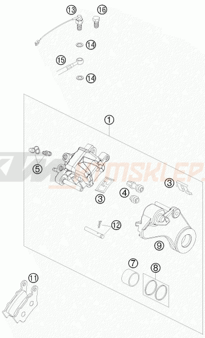Schemat "zacisk hamulcowy tył" do KTM 690 RALLY FACTORY REPLICA