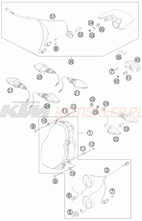 Schemat "oświetlenie" do KTM 990 ADVENTURE ABS