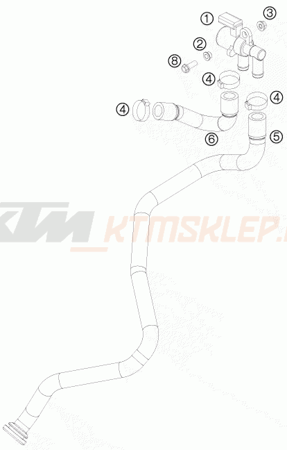 Schemat "wtórny układ powietrza SAS" do KTM 690 DUKE