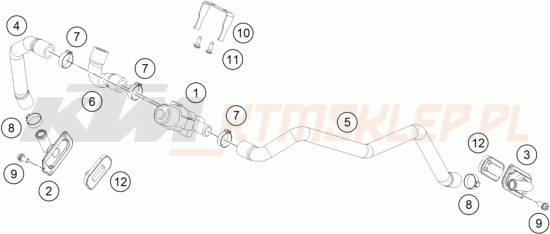 Schemat "wtórny układ powietrza SAS" do KTM 1290 Super Adventure R