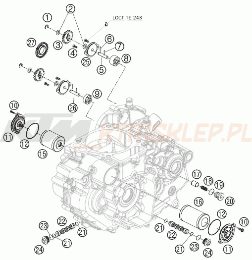 Schemat "smarowanie silnika" do KTM 690 SUPERMOTO
