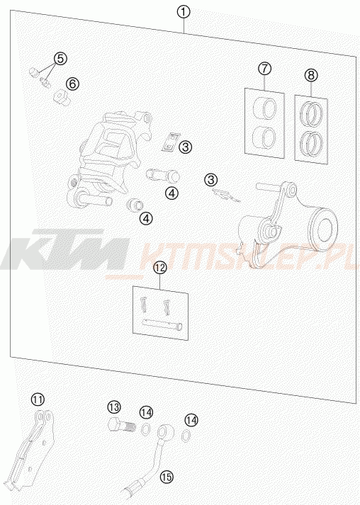 Schemat "zacisk hamulcowy tył" do KTM 990 SUPERMOTO R