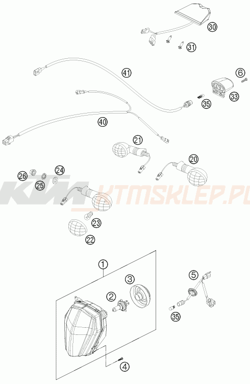 Schemat "oświetlenie" do KTM 690 ENDURO R