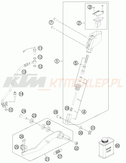 Schemat "tył hamulec - pompa" do KTM 990 SUPERMOTO R