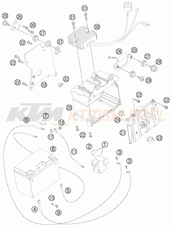 Schemat "akumulator" do KTM 990 SUPER DUKE BLACK