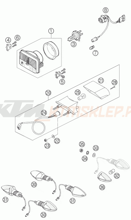 Schemat "oświetlenie" do KTM 525 EXC