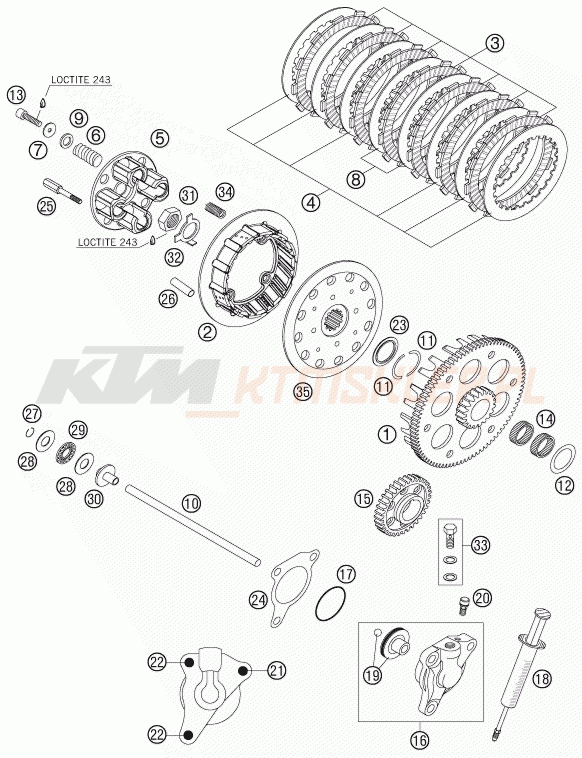 Schemat "sprzęgło" do KTM 540 SXS