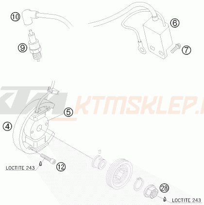Schemat "układ zapłonowy" do KTM 50 SX MINI