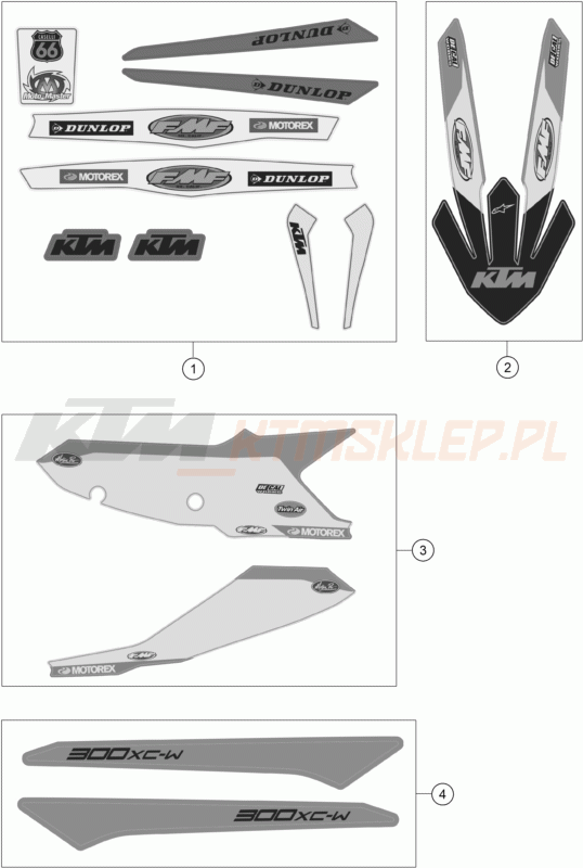 Schemat "naklejki" do KTM 300 XC-W FACTORY EDITION