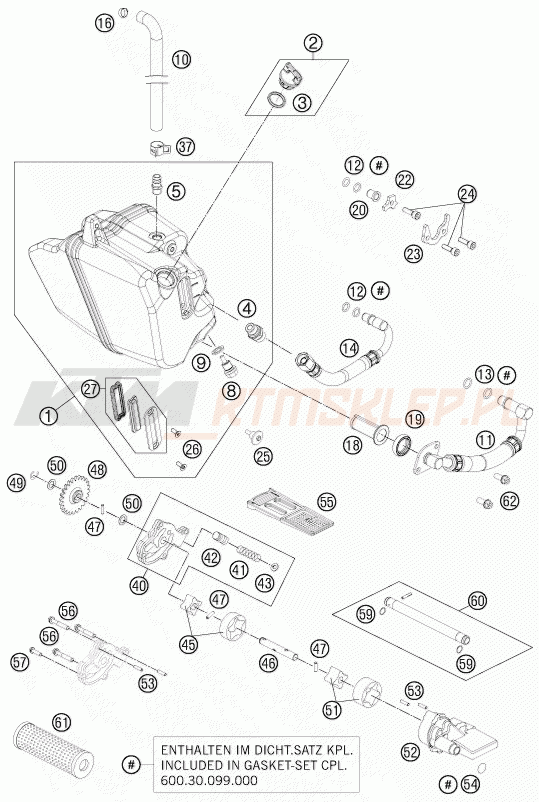Schemat "smarowanie silnika" do KTM 990 SUPERMOTO R