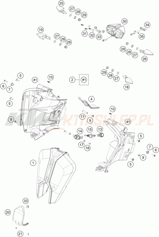 Schemat "oświetlenie" do KTM 1290 SUPER ADVENTURE R OT
