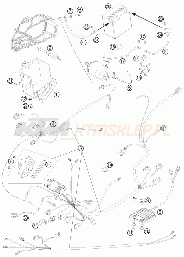 Schemat "wiązka elektryczna" do KTM 525 XC ATV
