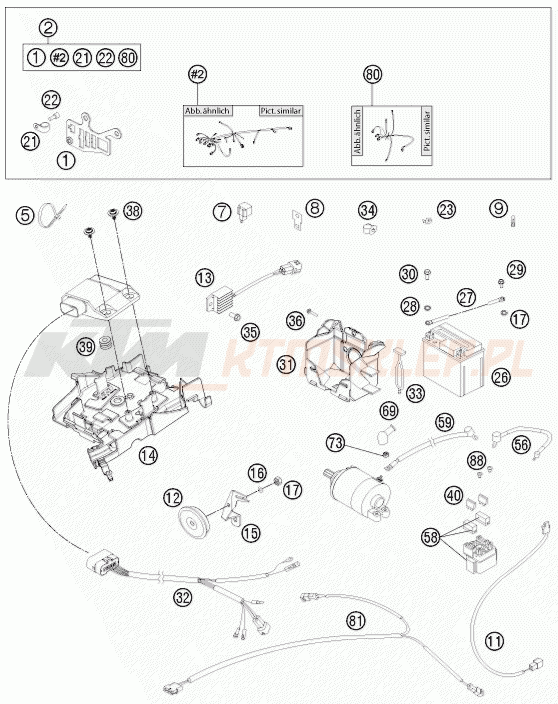 Schemat "wiązka elektryczna" do KTM 250 EXC