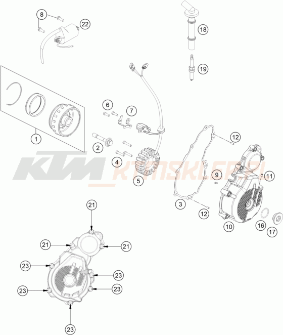 Schemat "układ zapłonowy" do KTM 350 XCF-W