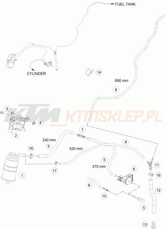 Schemat "EVAPORATIVE CANISTER" do KTM 690 SMC R