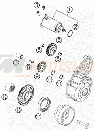 Schemat "rozrusznik" do KTM 250 XC-F