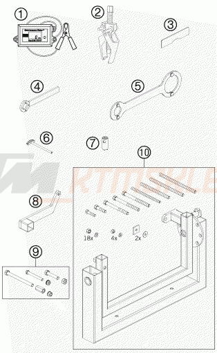 Schemat "Special tools (engine)" do KTM 50 SX