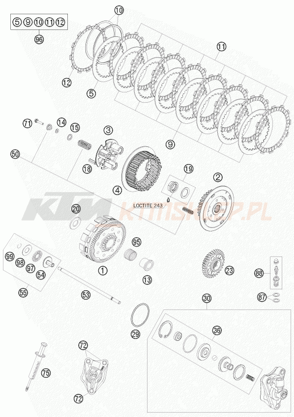 Schemat "sprzęgło" do KTM 450 SMR
