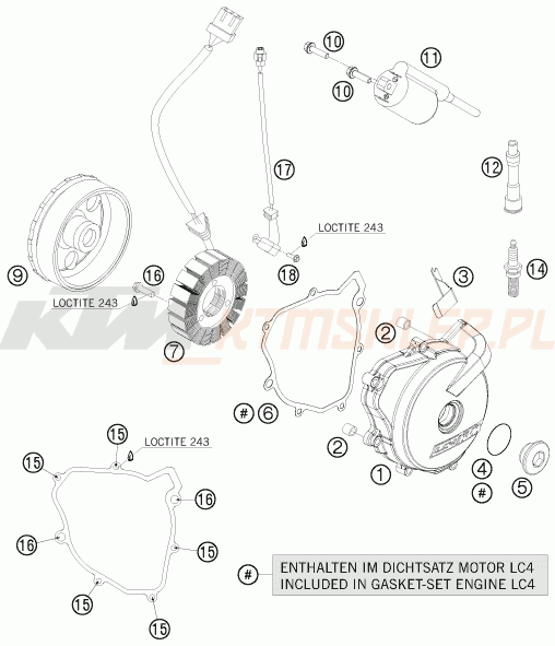 Schemat "układ zapłonowy" do KTM 690 ENDURO R