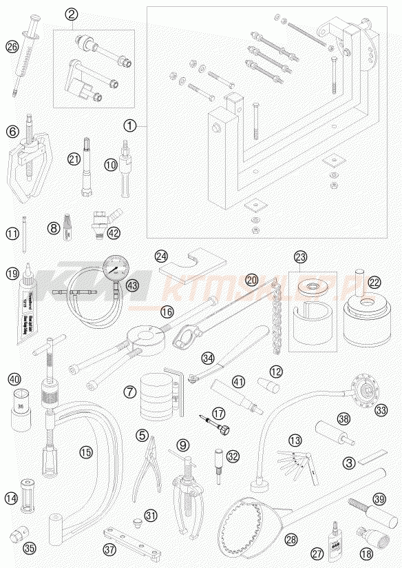 Schemat "Special tools (engine)" do KTM 450 SXS-F