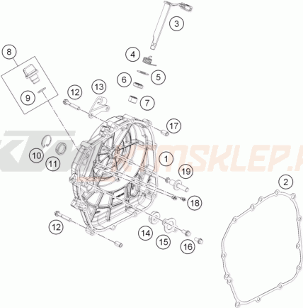 Schemat "pokrywa sprzęgła" do KTM 390 DUKE ABS BAJAJ