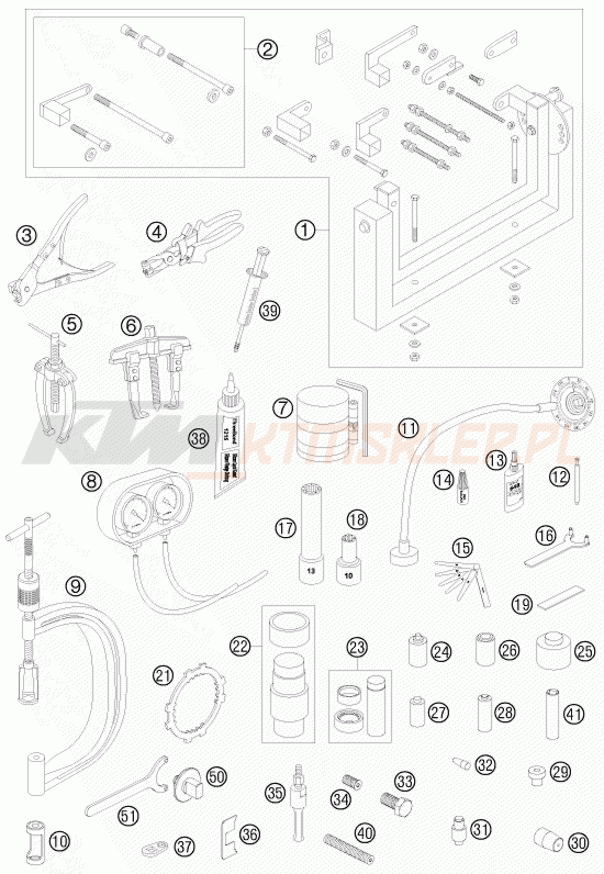 Schemat "Special tools (engine)" do KTM 950 SUPER ENDURO R