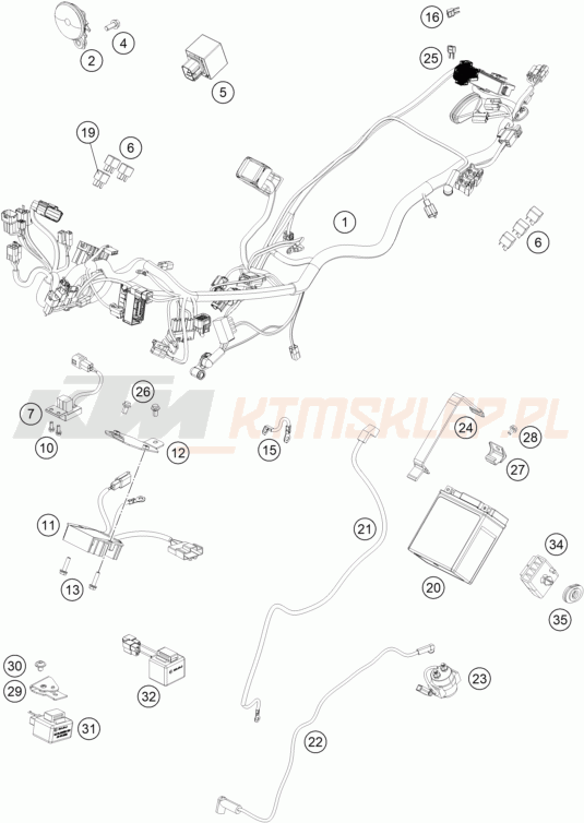 Schemat "wiązka elektryczna" do KTM 125 DUKE ABS
