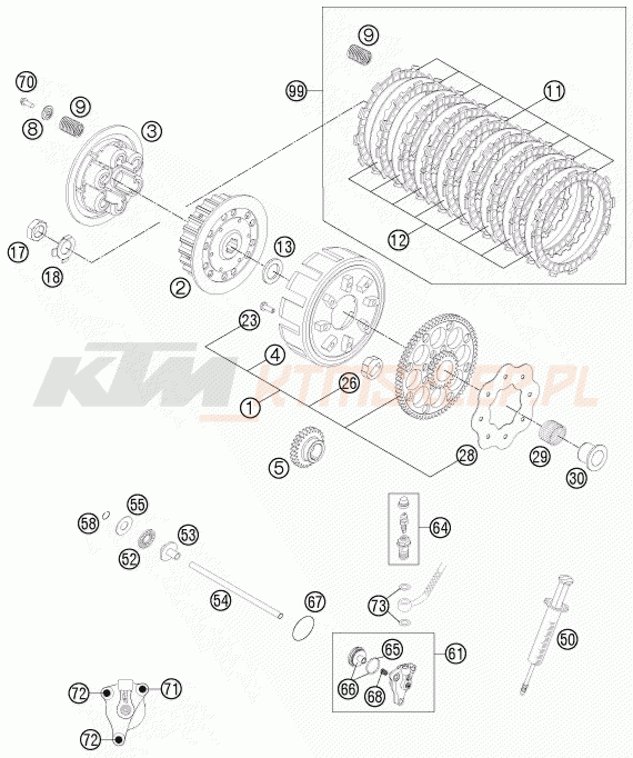 Schemat "sprzęgło" do KTM 250 XC-W