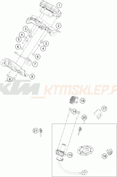 Schemat "system zabezpieczający" do KTM 250 DUKE