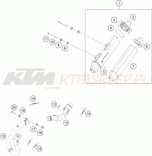 Schemat "układ wydechowy" do KTM 450 XCF-W