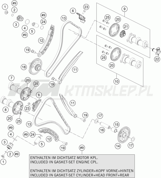 Schemat "układ rozrządu" do KTM 1190 RC8 R