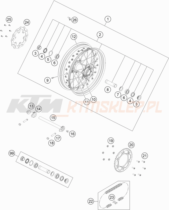 Schemat "koło tył" do KTM 450 SMR