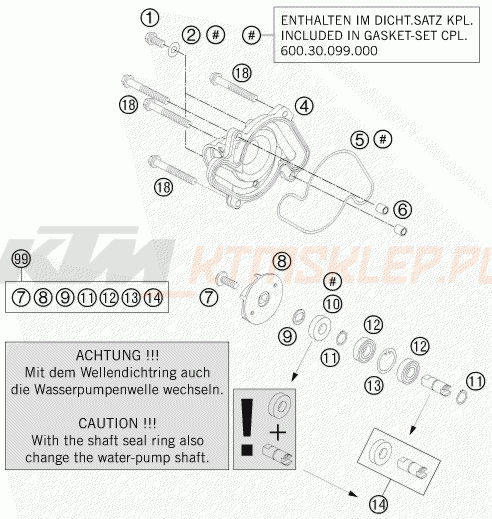 Schemat "pompa wody" do KTM 990 SUPER DUKE R