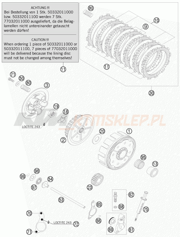 Schemat "sprzęgło" do KTM 125 EXC FACTORY EDIT.