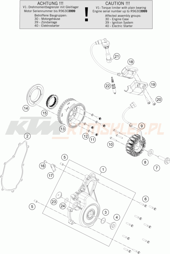 Schemat "układ zapłonowy" do KTM 390 DUKE