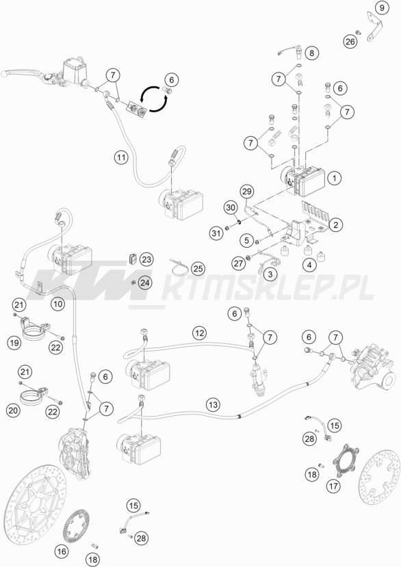 Schemat "system ABS " do KTM 690 DUKE R