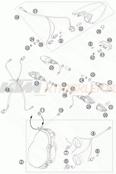 Schemat "oświetlenie" do KTM 990 SUPER DUKE