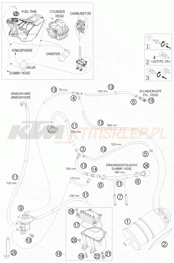 Schemat "EVAPORATIVE CANISTER" do KTM 530 EXC-R