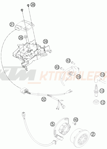 Schemat "układ zapłonowy" do KTM 150 XC