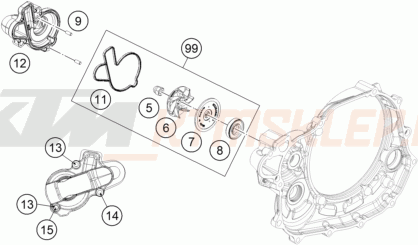 Schemat "pompa wody" do KTM 450 SX-F