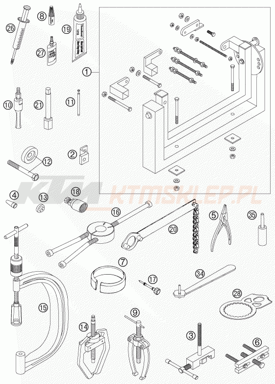 Schemat "Special tools (engine)" do KTM 450 EXC-G RACING