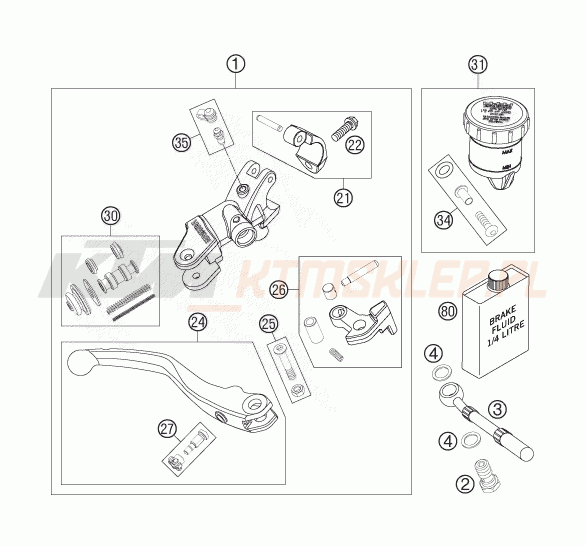 Schemat "przedni hamulec" do KTM 450 SMR