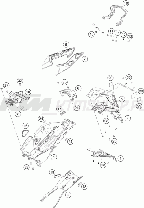 Schemat "TRIM REAR" do KTM 1290 SUPER DUKE GT