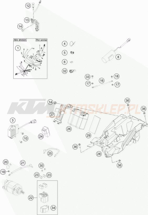 Schemat "wiązka elektryczna" do KTM 250 SX-F FACTORY EDITION