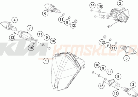 Schemat "oświetlenie" do KTM 390 ADVENTURE