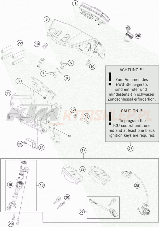 Schemat "system zabezpieczający" do KTM 990 ADVENTURE ABS