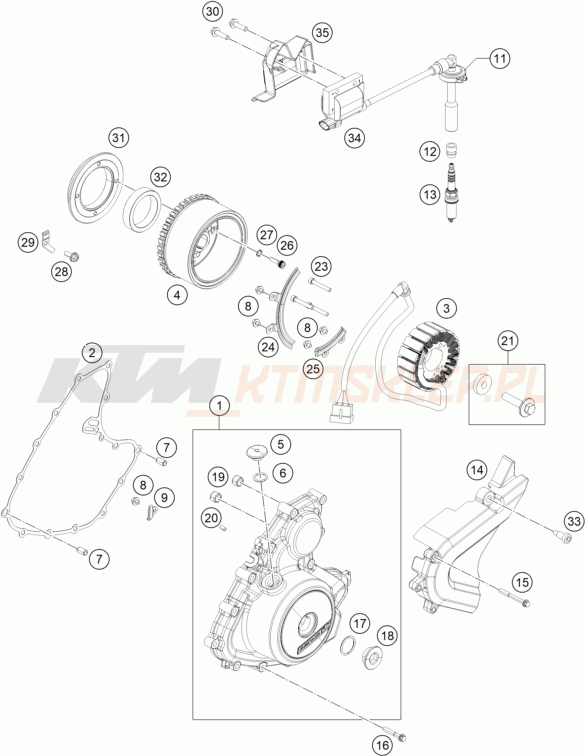 Schemat "układ zapłonowy" do KTM RC 390, white