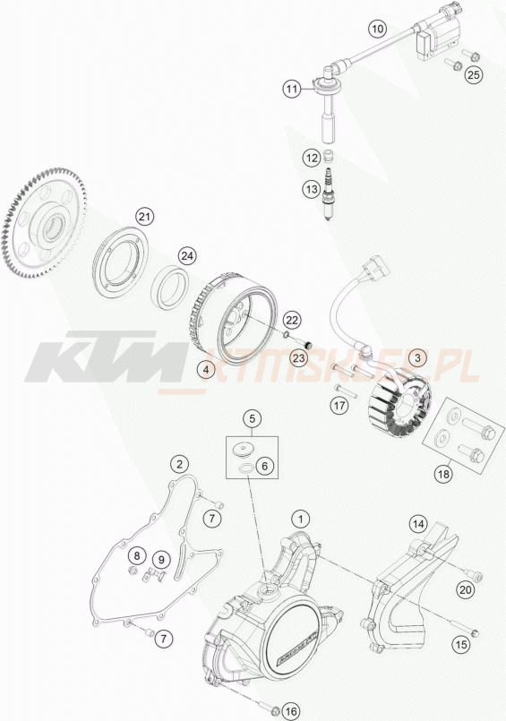Schemat "układ zapłonowy" do KTM 125 DUKE